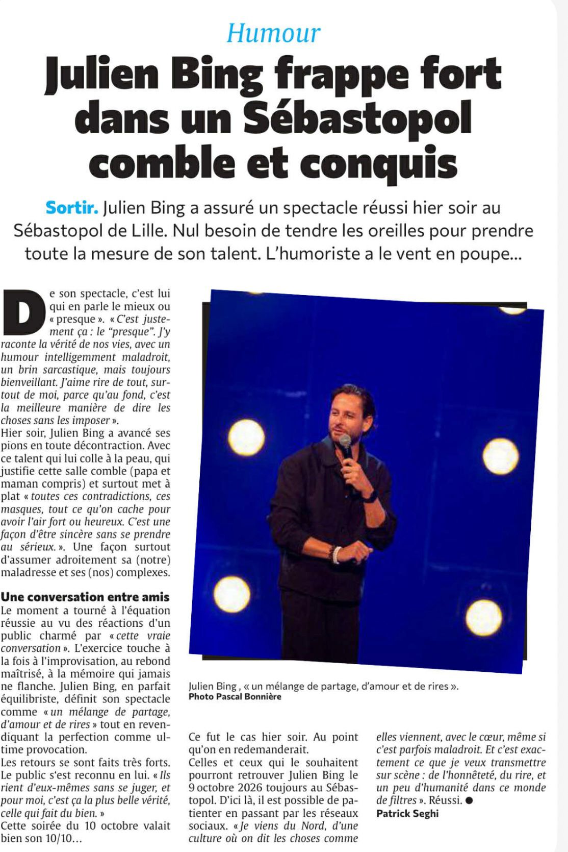 Julien bing - article de presse